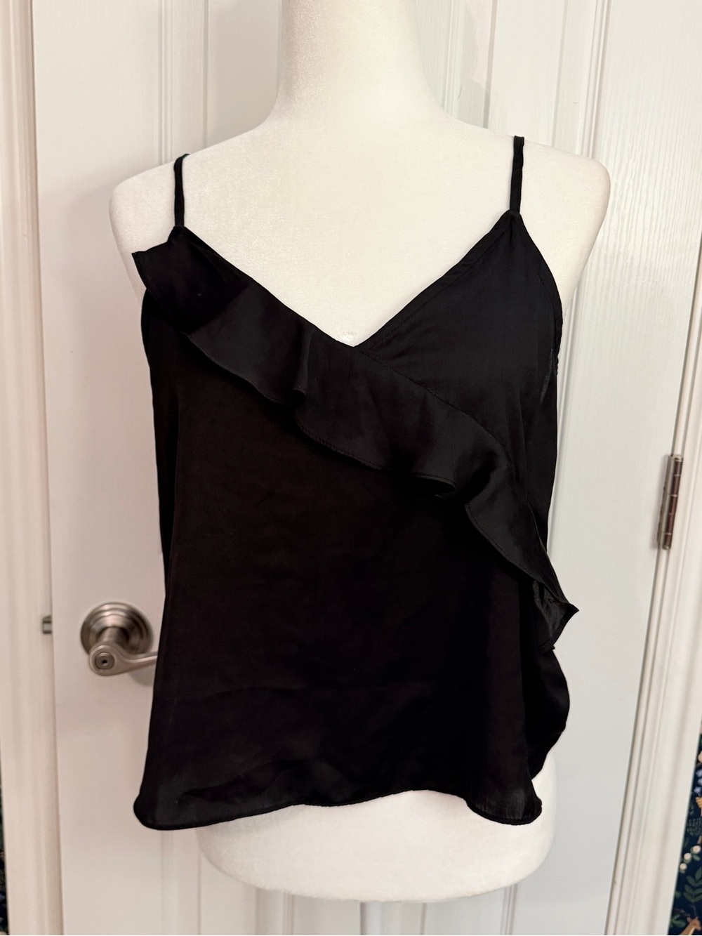 wild fable Black Asymmetric Ruffle Cami